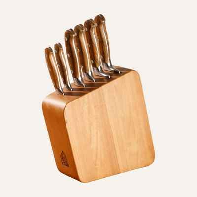Bloomhouse 7-Piece Italian Olive Wood Kitchen Knife Block Set