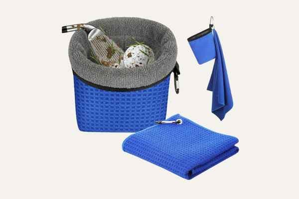 Golf Ball Cleaning Bag and Towel Set